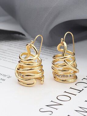 Alexis Bittar Gold Wrapped Drop Earrings